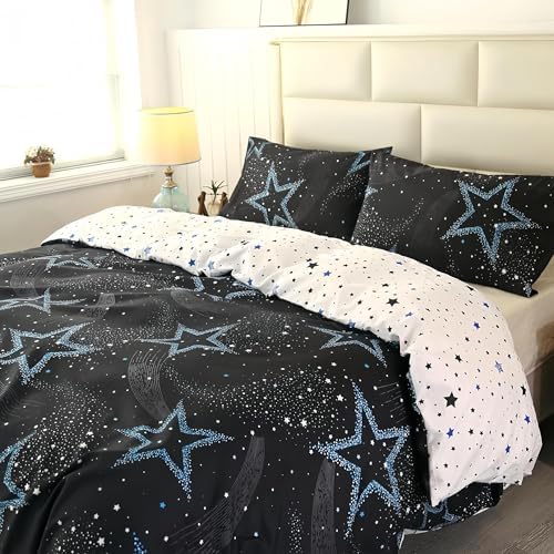 SDY 3PCS Star Duvet Cover Set Twin Size