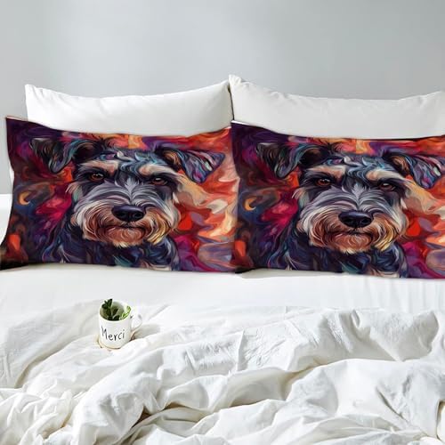 Standard Schnauzer 3D Print Duvet Cover Set for Kids