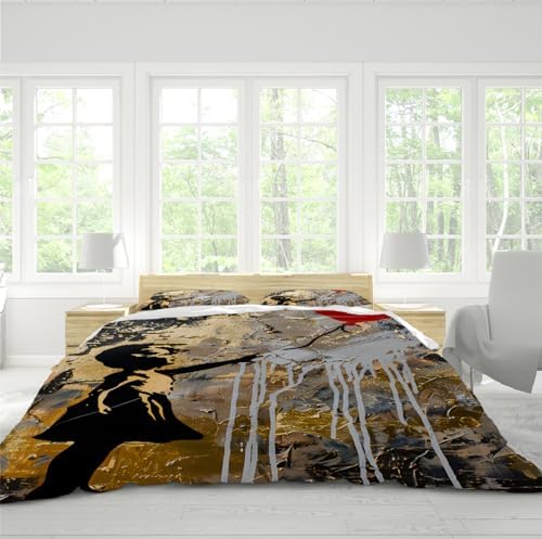 MUKULING Gradient Color Duvet Cover Set 3 Pieces