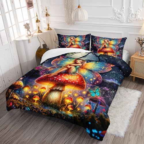 AILONEN Fairy Butterfly Comforter Set Full Size
