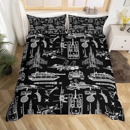 Castle Fairy Cars Tank Duvet Cover Set Twin Size 1