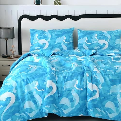 SDY Mermaid Comforter Set Twin - 3PCS Cozy Bedding for Kids