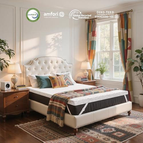 CHUN YI Cooling Mattress Topper Queen 4 Inch