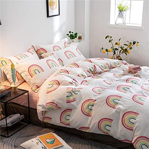 AMWAN Rainbow Duvet Cover Set Queen Kids
