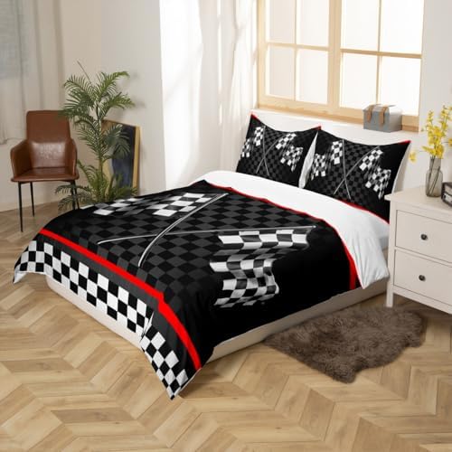 Homewish Racing Car Duvet Cover Set Queen Size 1