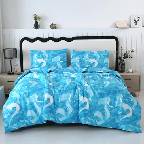 SDY Mermaid Comforter Set Twin - 3PCS Cozy Bedding for Kids