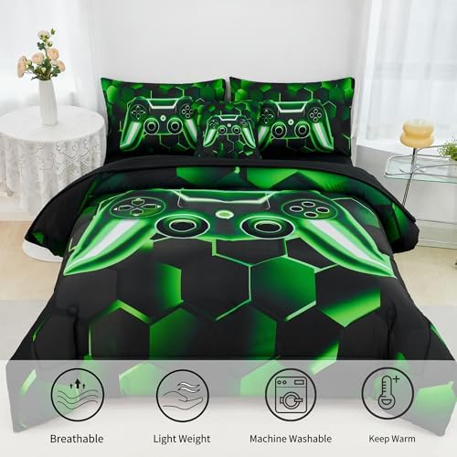 RYNGHIPY 3D Gamer Comforter Set for Kids