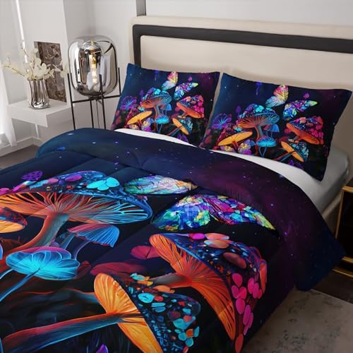 Black Mushroom Comforter Set - Full Size
