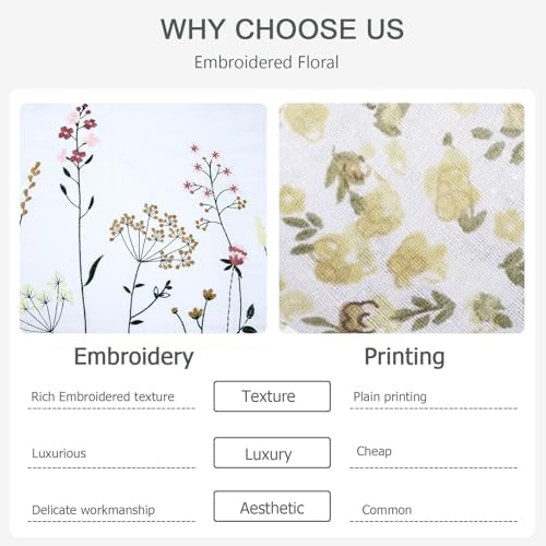 YINFUNG Floral Duvet Cover Set 3 Piece King Size