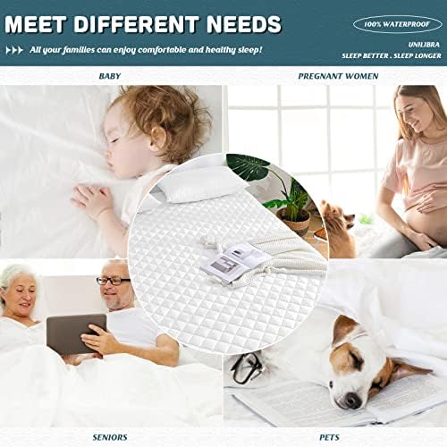 UNILIBRA Queen Mattress Protector Waterproof Deep Pocket with Breathable Hollow Cotton Filling