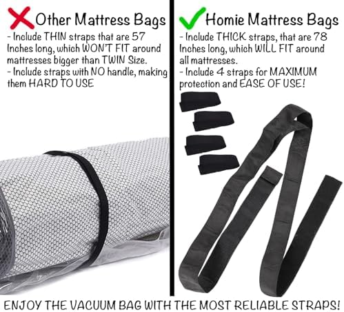 Homie Mattress Vacuum Bag - Leakproof Durable for Foam or Spring Mattresses