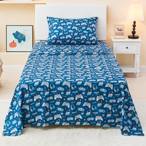 Kids Bed Sheet Set with Game Controller Print