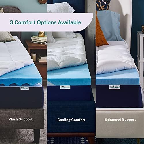 Sleep Innovations Dual Layer Memory Foam Mattress Topper Queen Size