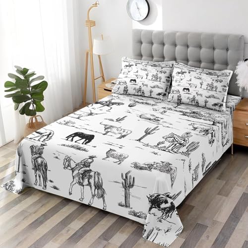 WeCozy 4-Piece Full Size Bed Sheet Set with Pillowcases