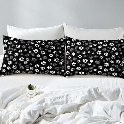 Manfei Dog Paw Print Duvet Cover Set
