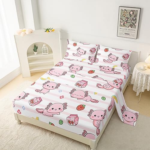 QOOMO Axolotl Themed Kids Bedding Set