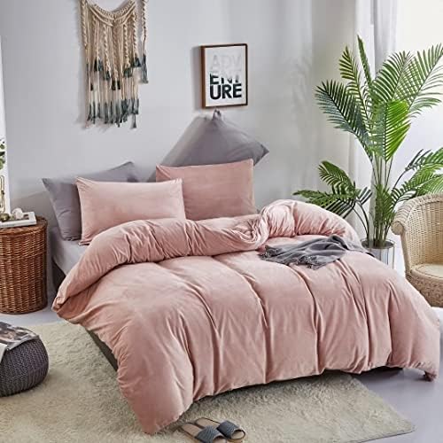 Pink Velvet Comforter Set Cal King 3Pcs
