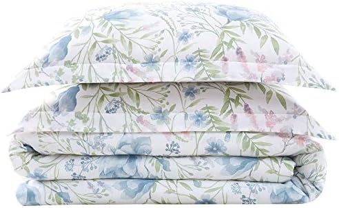 2 Piece Farmhouse Comforter Set with Floral Pattern