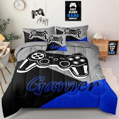 ZJian HOME 5-Piece Gaming Bedding Set Twin Size
