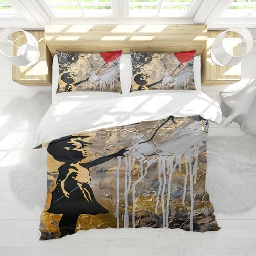 MUKULING Gradient Color Duvet Cover Set 3 Pieces