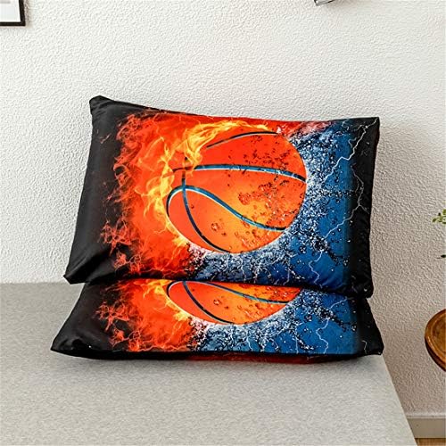 3D Sports Fire Basketball Bedding Set for Teen Boys