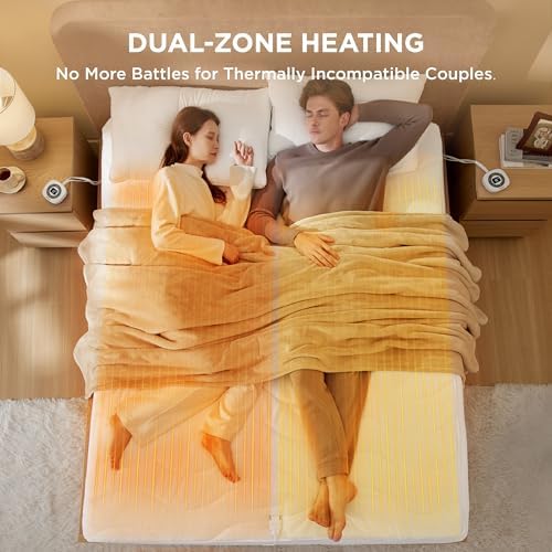 Bedsure Heated Mattress Pad Queen with 10 Heat Settings and Dual Controllers
