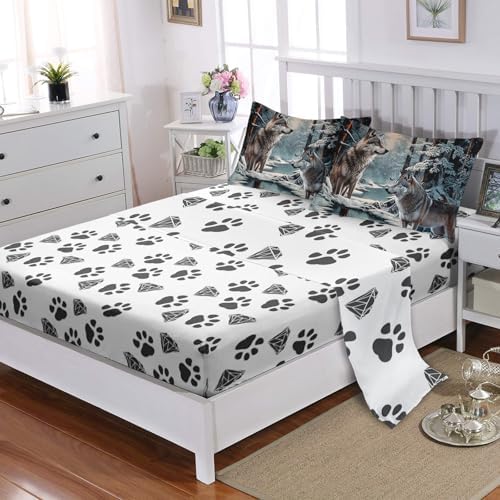 AILONEN Snow Wolf Comforter Set Full Size 7 Piece