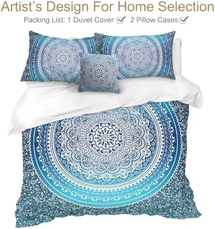 Sleepwish 4pcs Teal Boho Duvet Cover Set