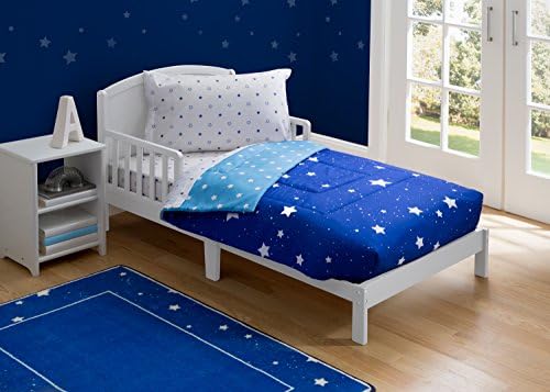Delta Children 4 Piece Toddler Bedding Set Blue Stars
