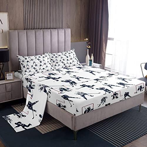 Feelyou Ice Hockey Sheet Set for Kids Bedroom Decor