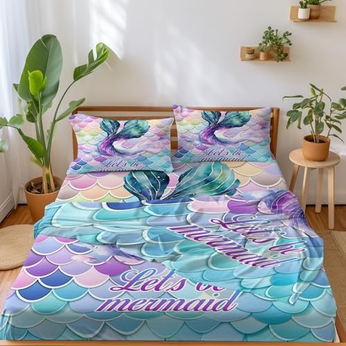 MASTERMARK Fish Tail Gradient Microfiber Comforter Set Cal King 4 Piece