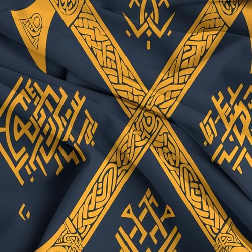 Twin Duvet Cover Set with Viking Theme and Zipper Closure