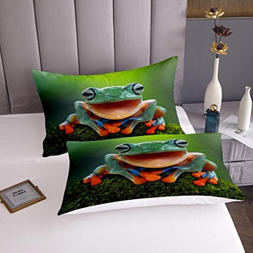 Feelyou Frog Bed Sheet Set Queen Size 3D Animal Theme