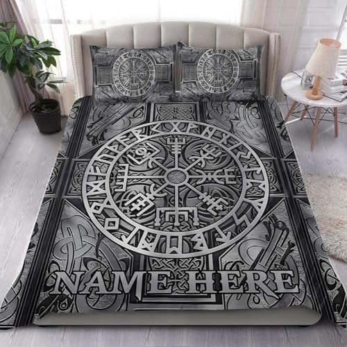 Viking Duvet Cover Set with Personalized Name