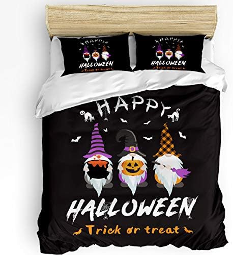 LooPoP Pumpkin Bats Duvet Cover Set 3Pcs California King