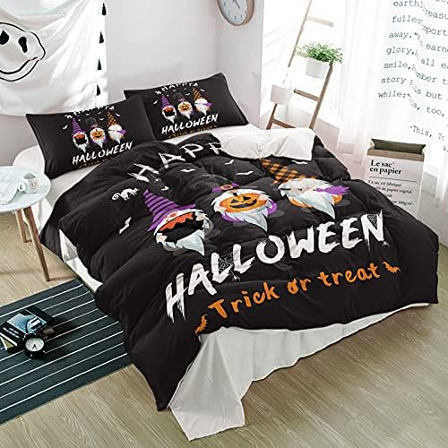 LooPoP Pumpkin Bats Duvet Cover Set 3Pcs California King