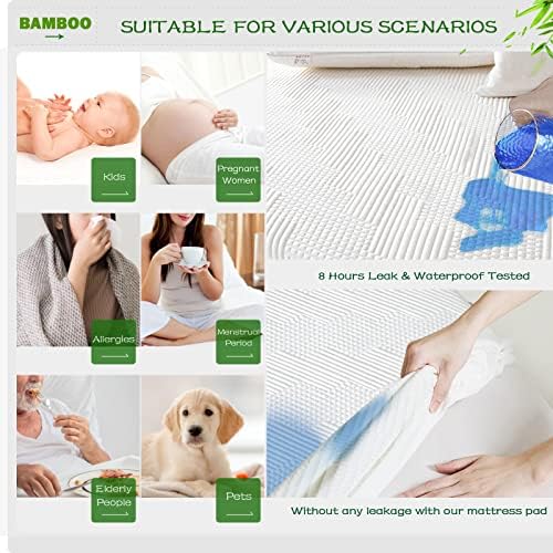 GRT Rayon Bamboo Waterproof Mattress Protector Cal King