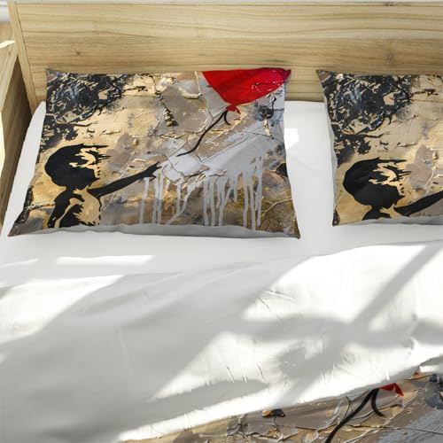 MUKULING Gradient Color Duvet Cover Set 3 Pieces