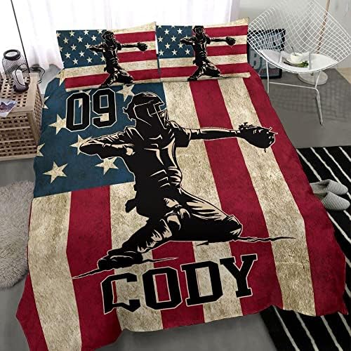 Personalized Baseball Baseball Duvet Cover Set for Boys