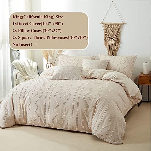 CinYana Boho Duvet Cover Set 5 Piece Shabby Chic King Size