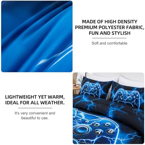 Gamer Comforter Set for Boys 3D Game Controller Design Twin Bedding
