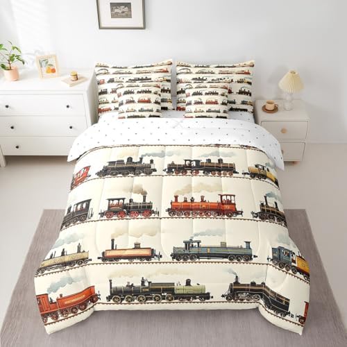 Feelyou Vintage Train Bedding Set 7 Pcs
