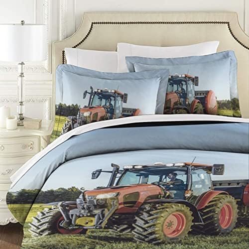 Tractor Duvet Cover Set 3 Piece with Zipper