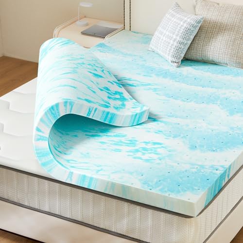 Sweetcrispy King Mattress Topper 2 Inch Cooling Foam Pad