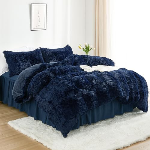 Annadaif Fluffy Duvet Cover Set King Size