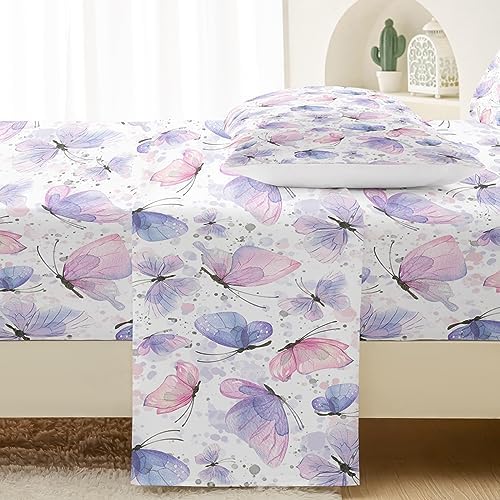 QOOMO Butterfly Bedding Set for Kids