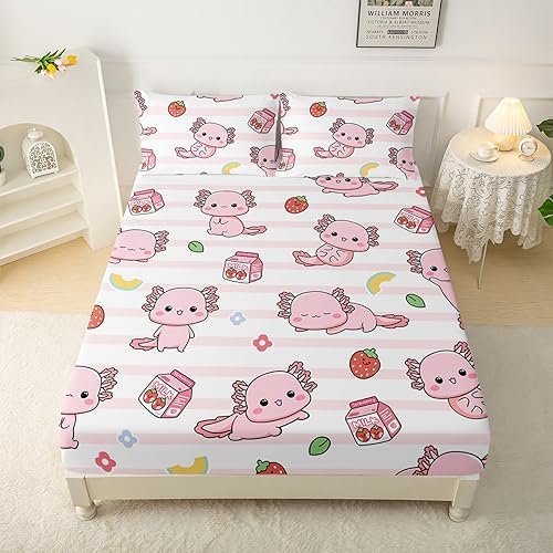 QOOMO Axolotl Themed Kids Bedding Set