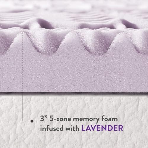 Mellow 3 Inch 5-Zone Memory Foam Mattress Topper Twin