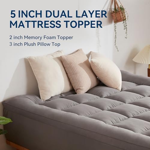 BDEUS Dual Layer Mattress Topper Queen Size