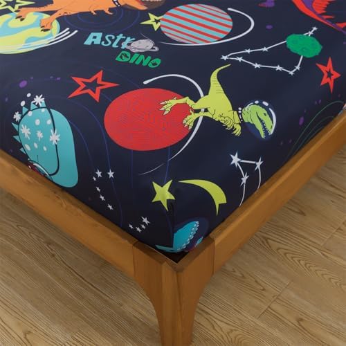 QJMIAOFANG Dinosaur Space Twin Bed Set 2 Pieces